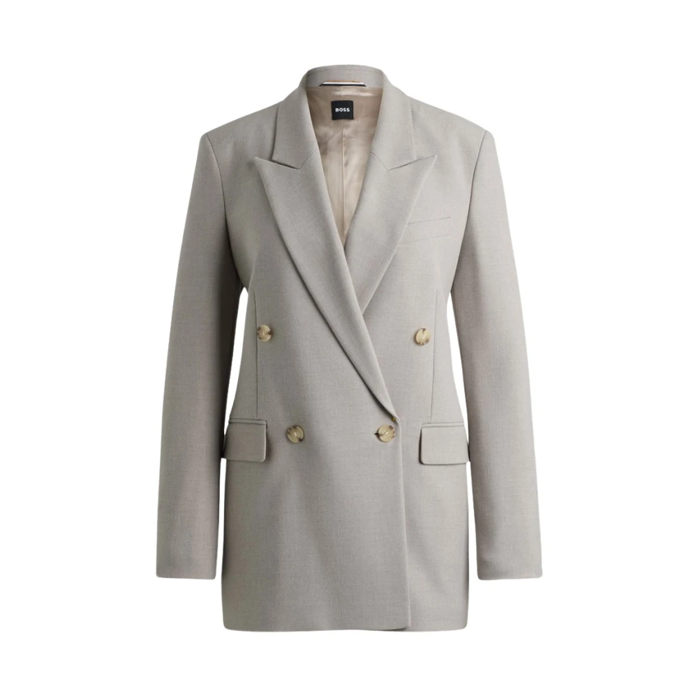 Hugo Boss Elegante Dubbelrijige Blazer Gray Dames