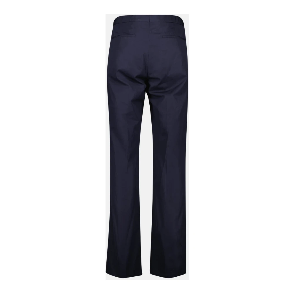 Prada Navy Katoenen Straight Leg Broek Blue Heren