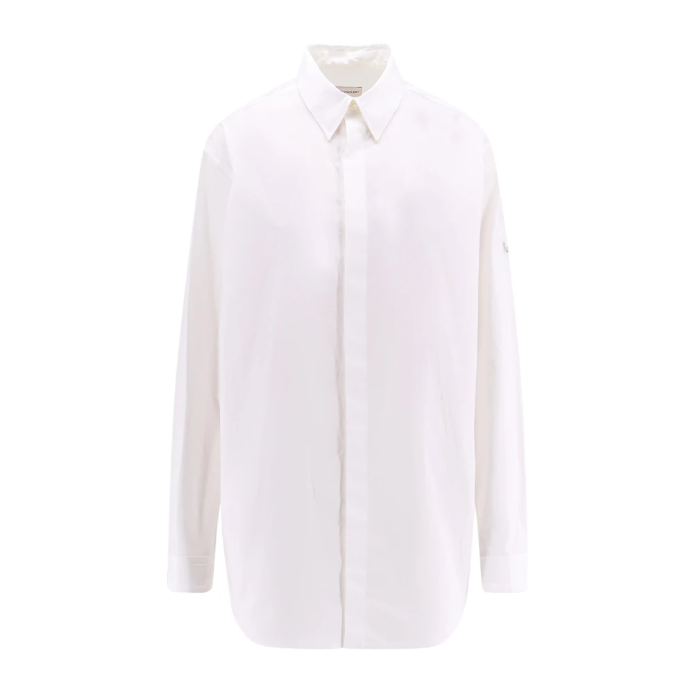 Moncler Katoenen shirt met logopatch White Dames
