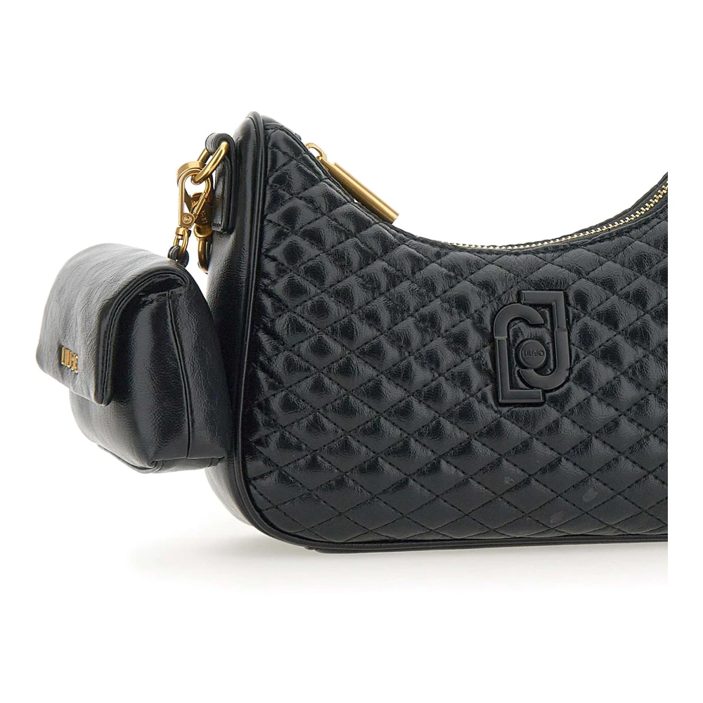 Liu Jo Zwarte Matelassè Schoudertas met Clutch Black Dames