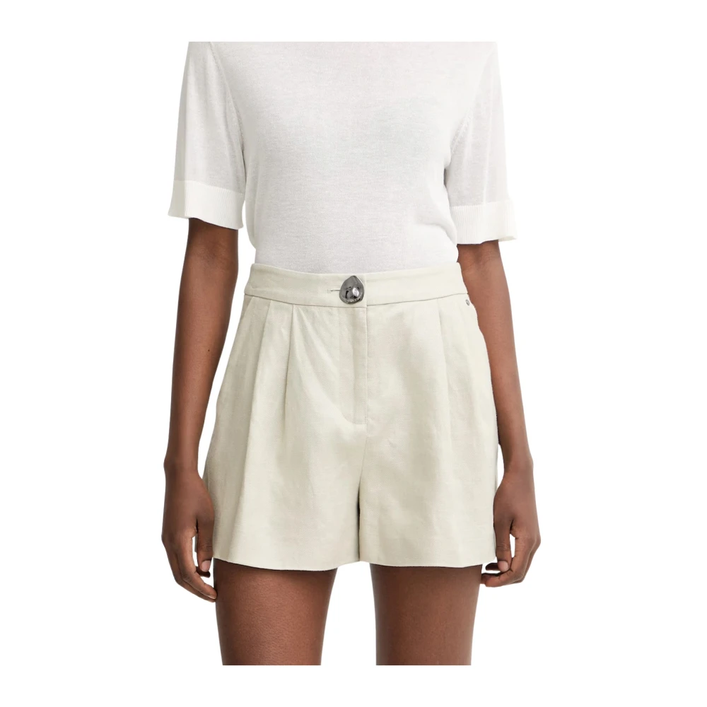 Armani Exchange Women's Beige Linen Twill Shorts - Short Shorts - Xs - Shorts