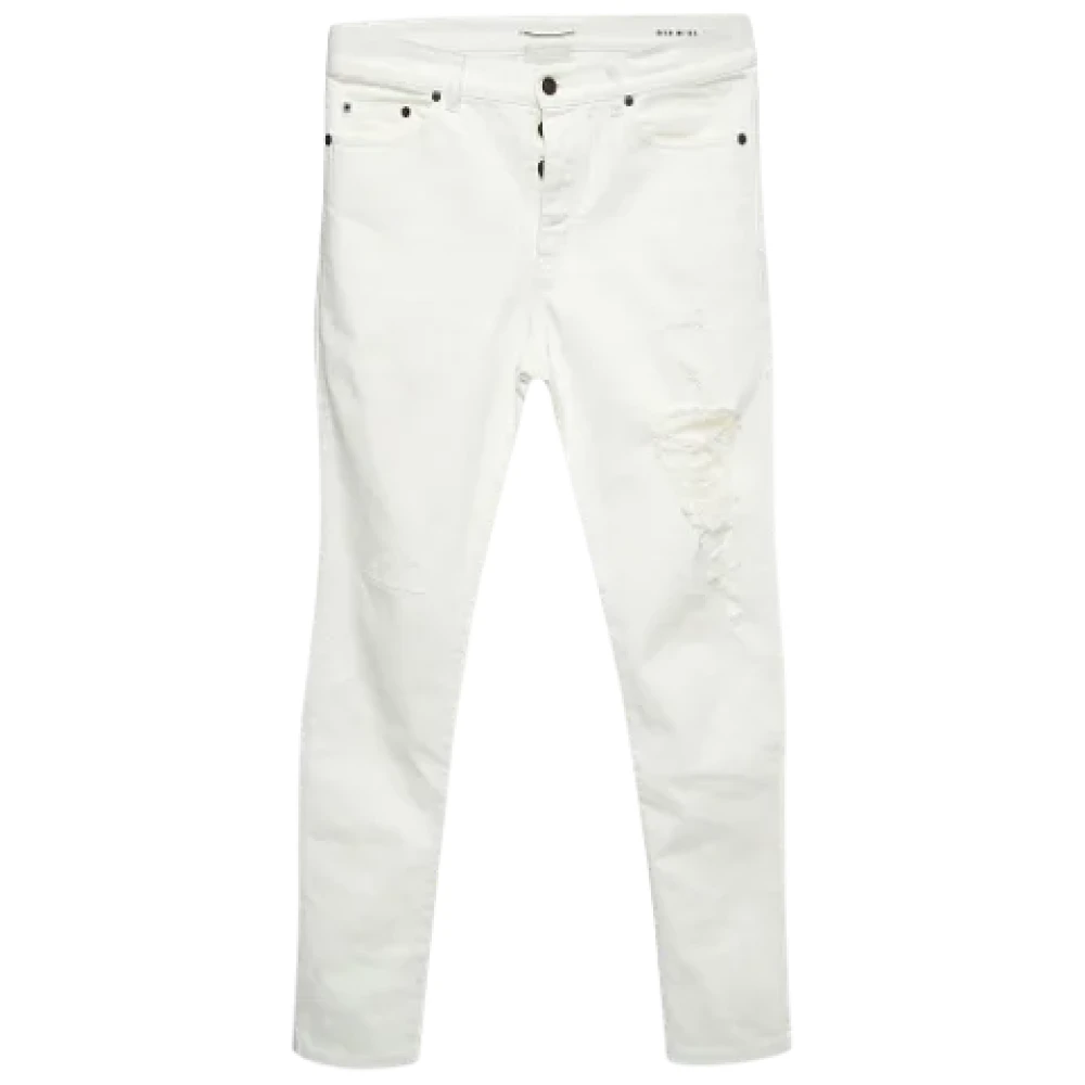 Yves Saint Laurent Vintage Pre-owned Denim jeans White Dames