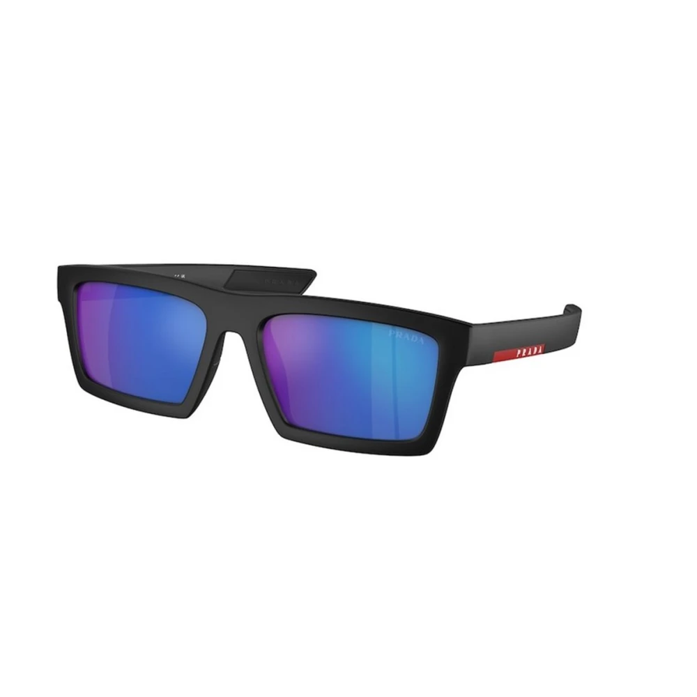Prada Men's Black Stylish Sunglasses With Mirrored Lenses