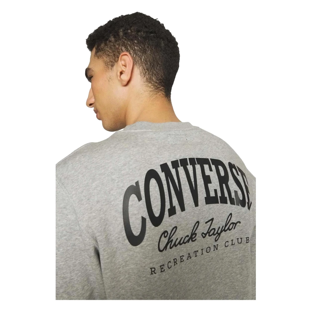 Converse Chuck Retro Graphic Crew Hoodie Gray Heren