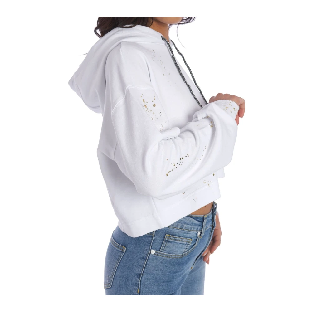 Twinset Witte Hoodie Limited Edition Myfo Kunstenaar White Dames