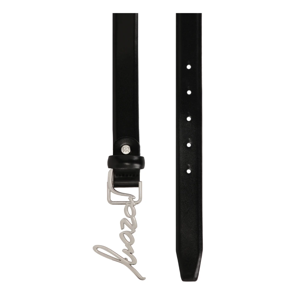Kazar Smalle band met metalen logogesp Black Dames