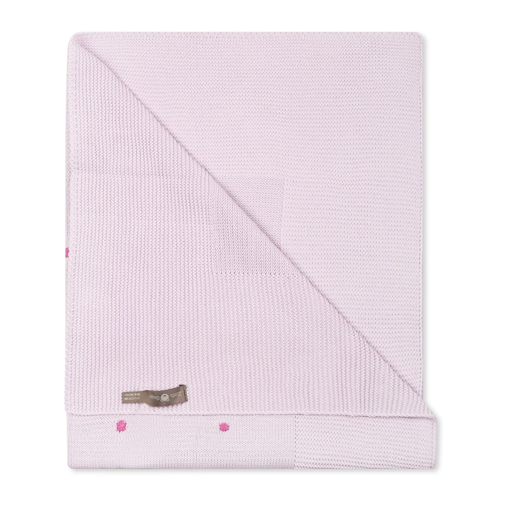 Little Bear Paars katoenen deken met geborduurde stippen Purple Unisex