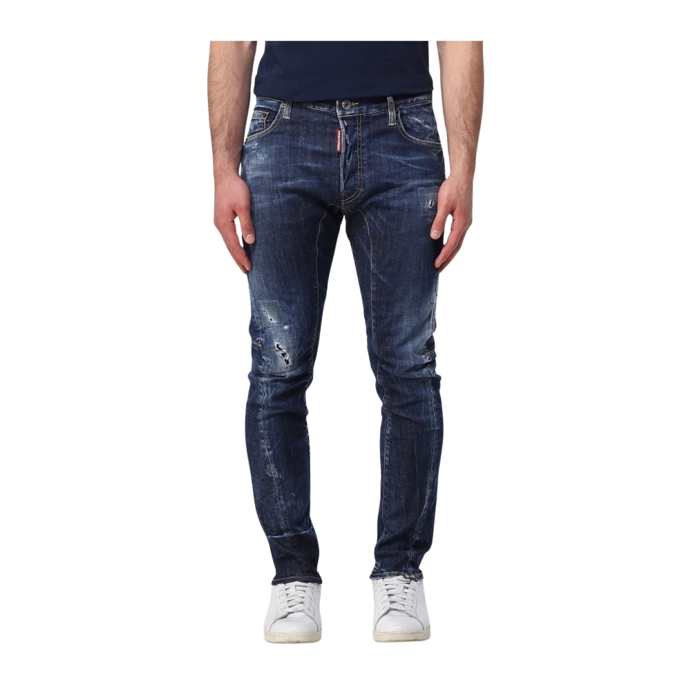 Dsquared2 Men's Blue Slim-Fit Jeans,, Stylish Distressed Slim Jeans Small