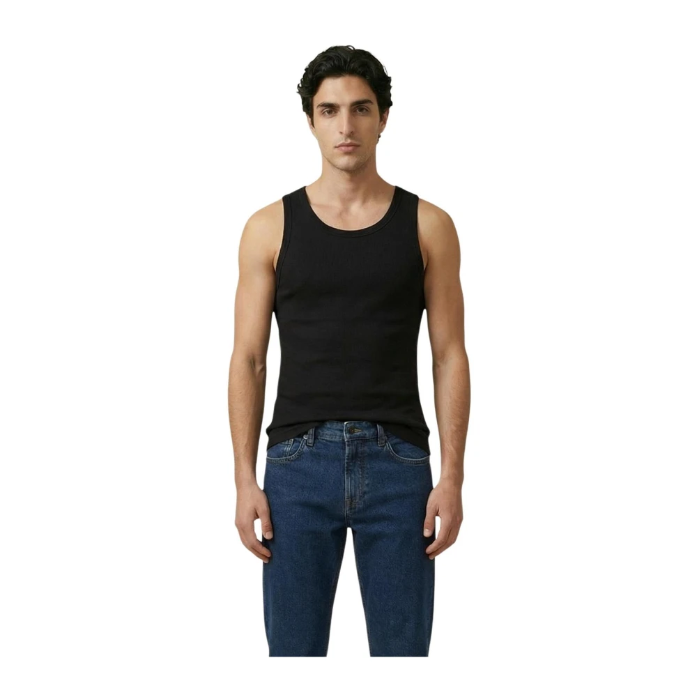 Calvin Klein Jeans Men's Black Sleeveless Round Neck Undershirt - Sleeveless Tops - Xl- Tops