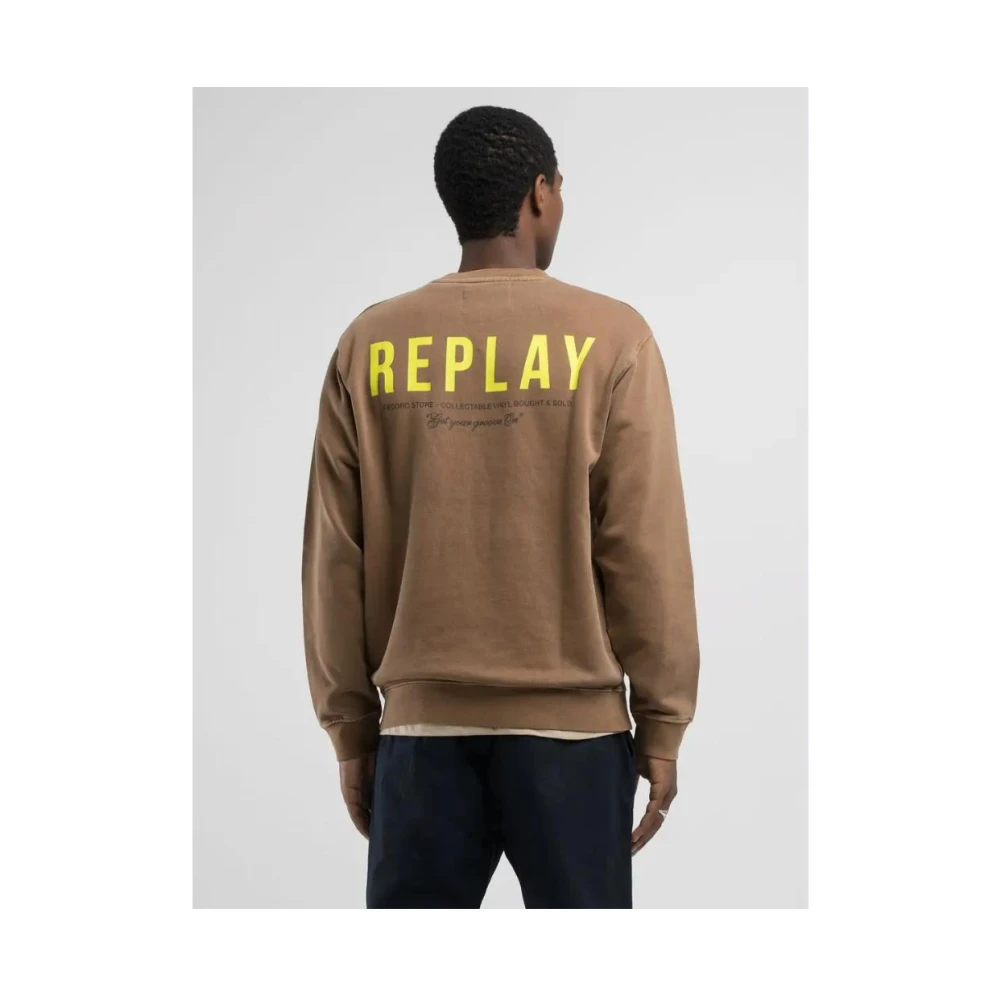 Replay Muziek Thema Lange Mouw Sweatshirt Brown Heren