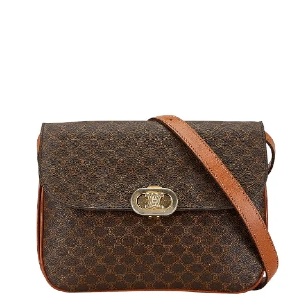 Celine Vintage Pre-owned Canvas crossbody-bags Brown Dames