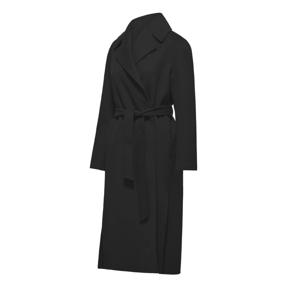 BomBoogie Gebelde Wollen Mantel Black Dames