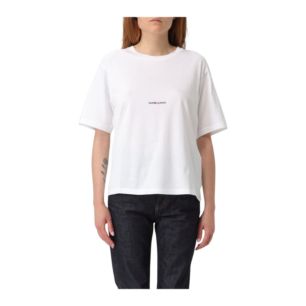 Tシャツ・カットソー Saint Laurent TOP SHORT SLEEVE CASSANDRA (819910Y75WA 1000) CASSANDRE top in knit | Saint Laurent | YSL NL