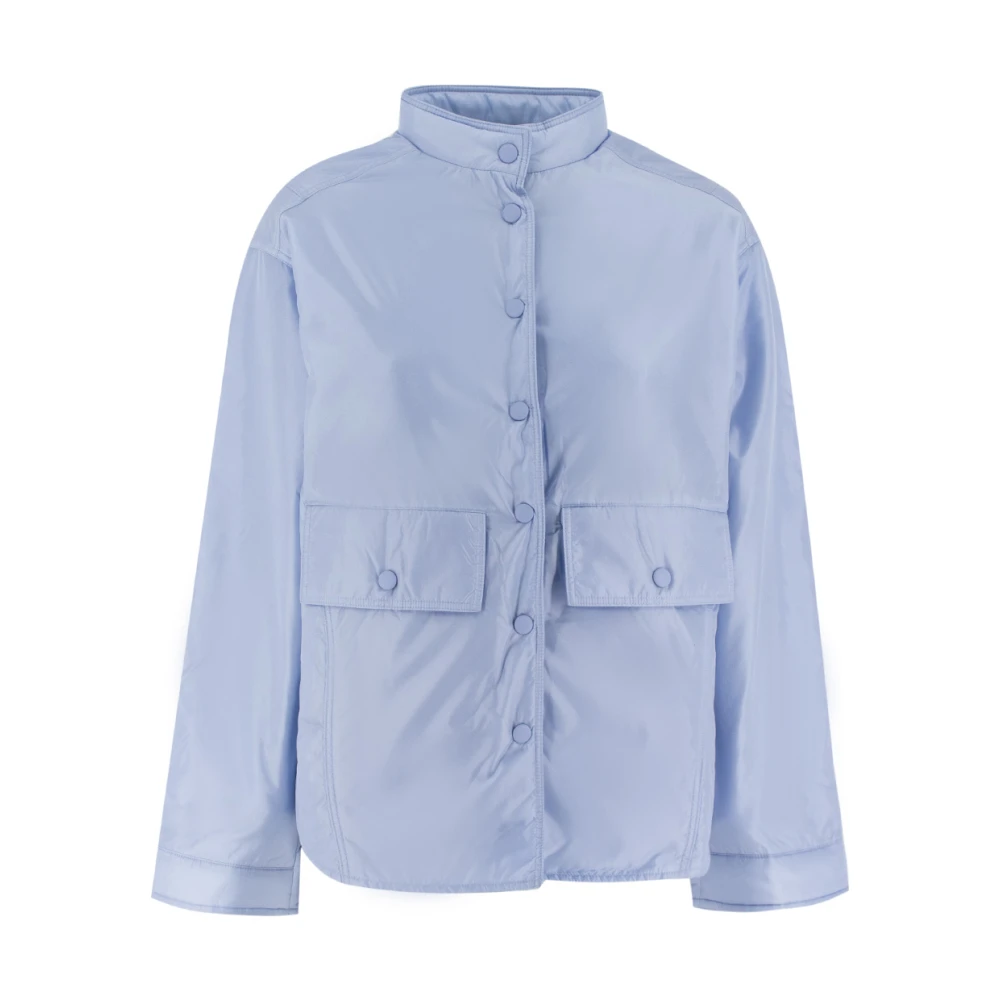 Aspesi Nylon Blouson Jas met Grote Zakken Blue Dames