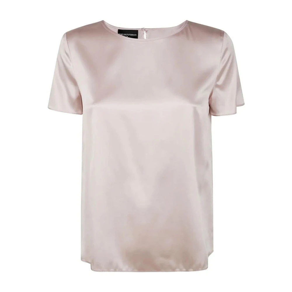 Emporio Armani Damen Rosa Seiden-Satin-T-Shirt