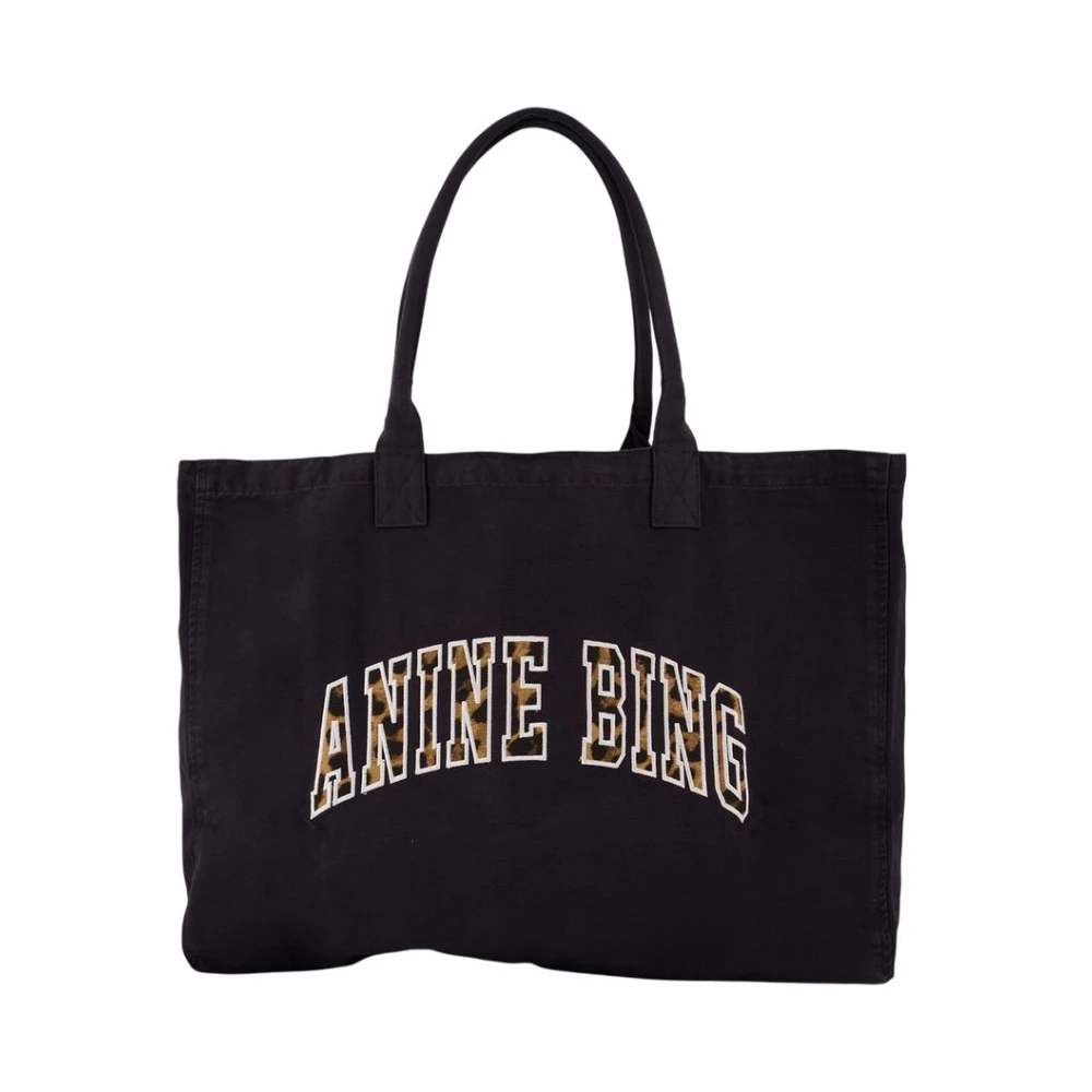 Anine Bing , Shopping Bags, Female, Black, One Size, Leo Shopper Bag