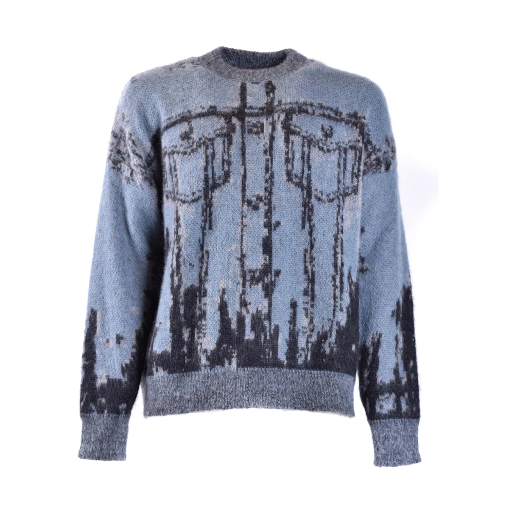 Diesel Men's Gray Round-Neck Knitwear