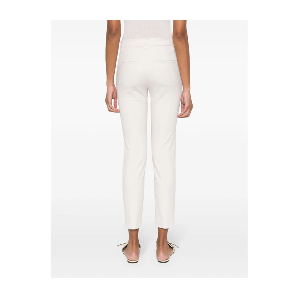 BRUNELLO CUCINELLI Beige Slim Fit Broek Beige Dames
