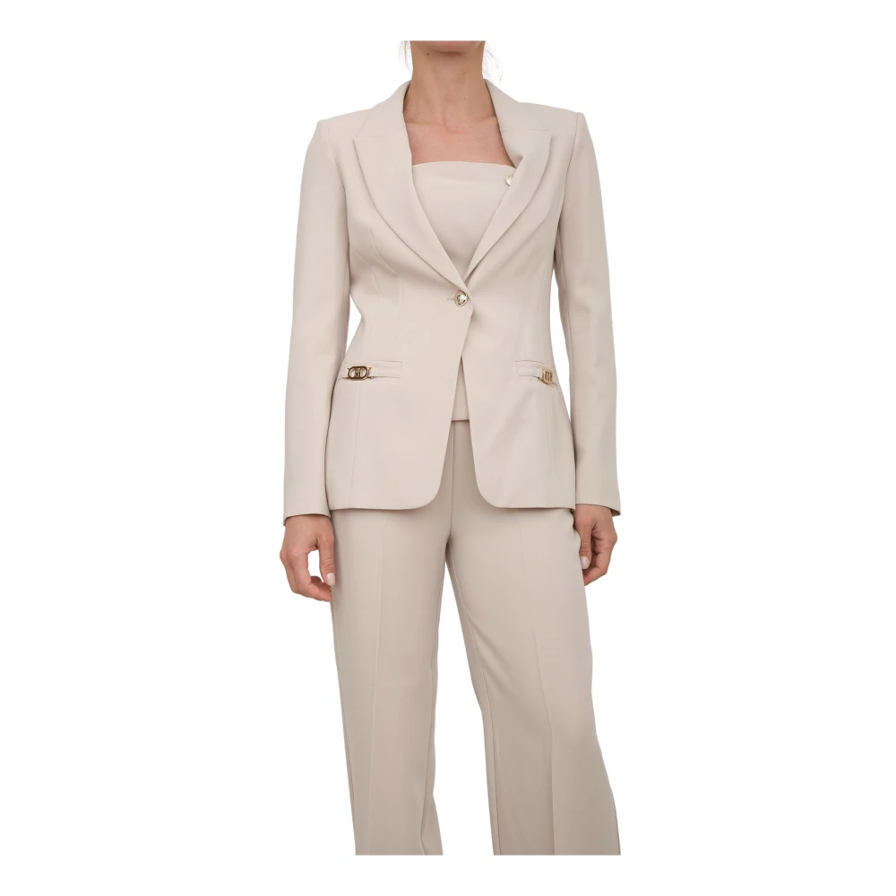 Guess Women's Beige Blazers, 3XL, Jacket