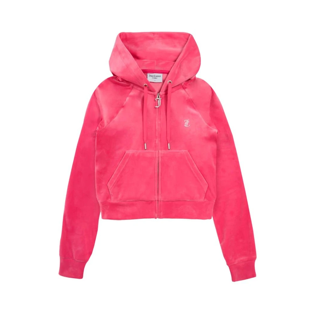 Juicy Couture Velours hoodie met kristalversieringen Pink Dames