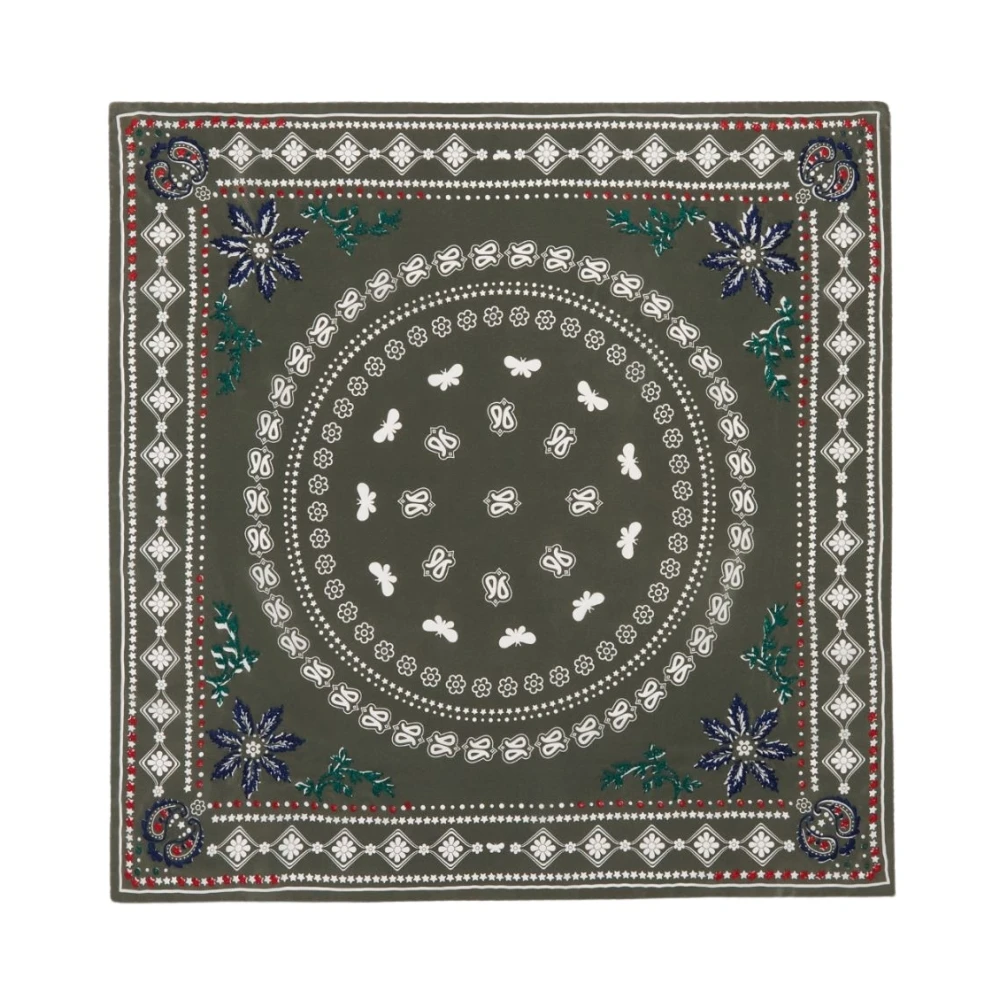 Max Mara Weekend Ornamental Silk Scarf Zelma Green Dames