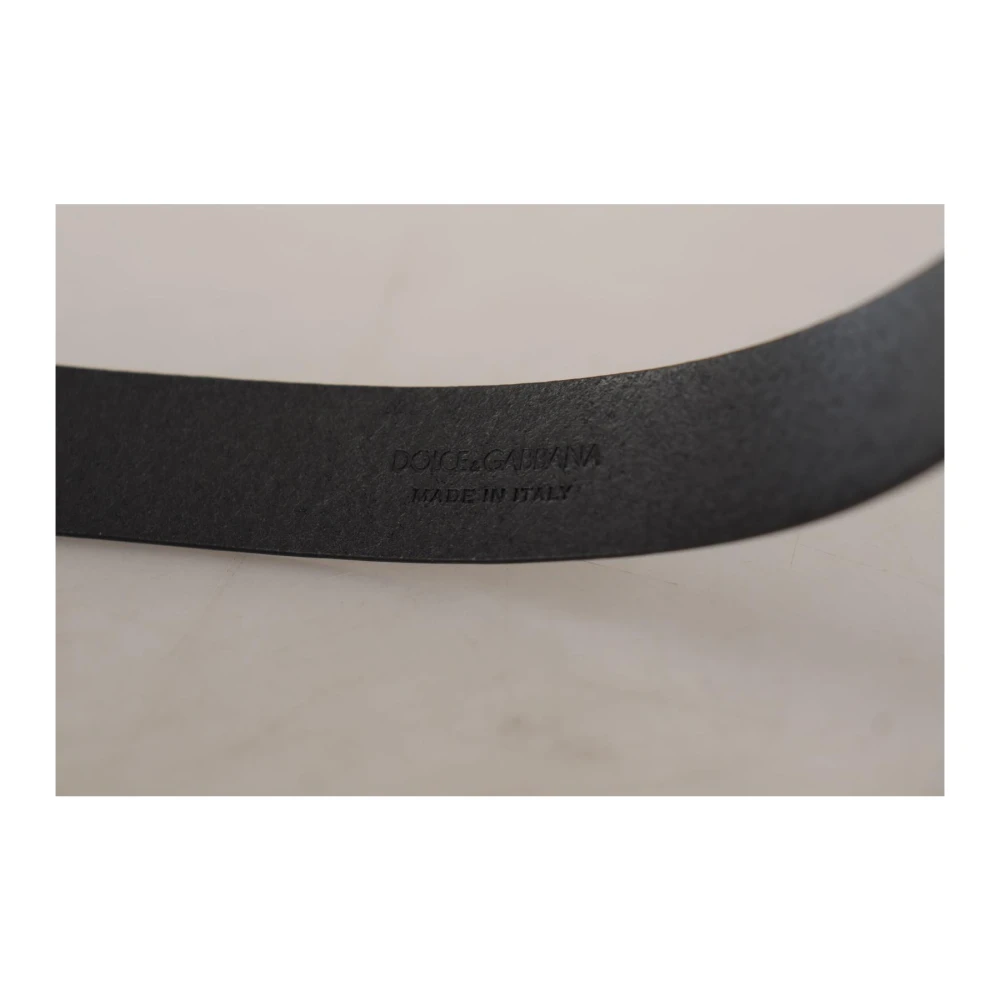 Dolce & Gabbana Klassieke Logo Leren Riem Black Heren