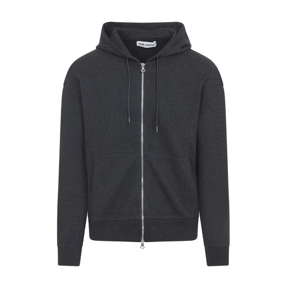 Our Legacy Men's Gray Zip-Throughs, L, Grey Sweatshirt Modern Fit Casual Style