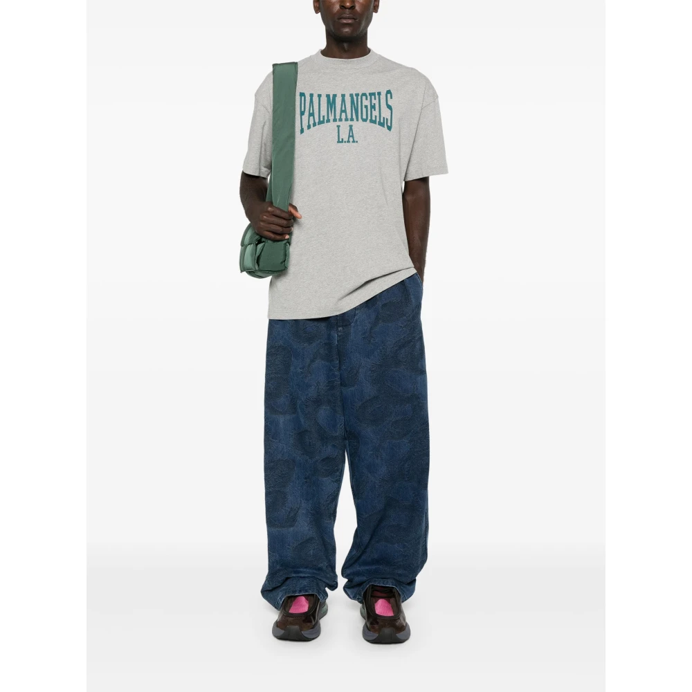 Palm Angels Klassieke College Tee Gray Heren