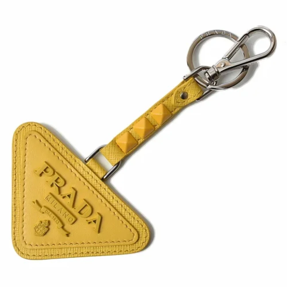 Prada Vintage Pre-owned Leather key-holders Yellow Dames