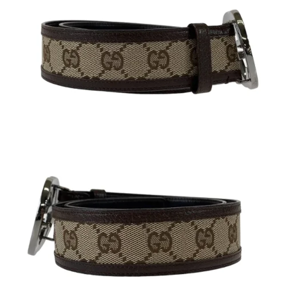 Gucci Vintage Pre-owned Canvas belts Brown Heren