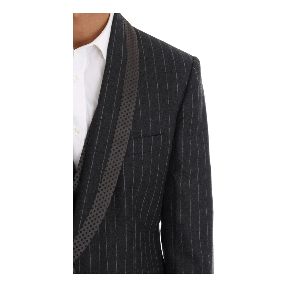 Dolce & Gabbana Pinstripe Pak voor Mannen Zwart Gray Heren