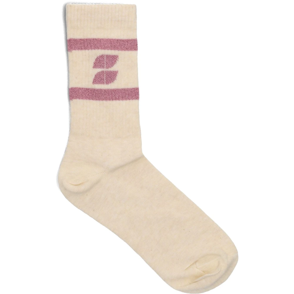 By-Bar Glitter Sokken met Subtiel Roze Patroon Beige Dames