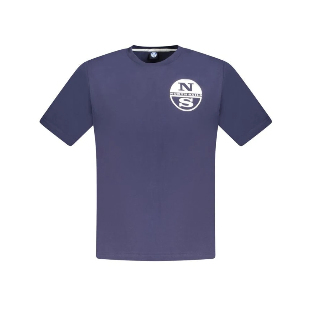 North Sails , T-Shirts, Male, Blue, 3XL, Blue Cotton Men T-Shirt Bold Print