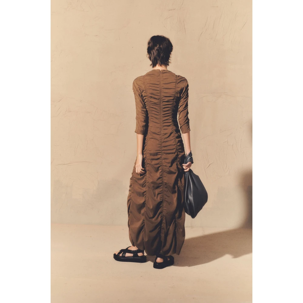 Cortana Martha gerimpelde hazelnoot jurk Brown Dames