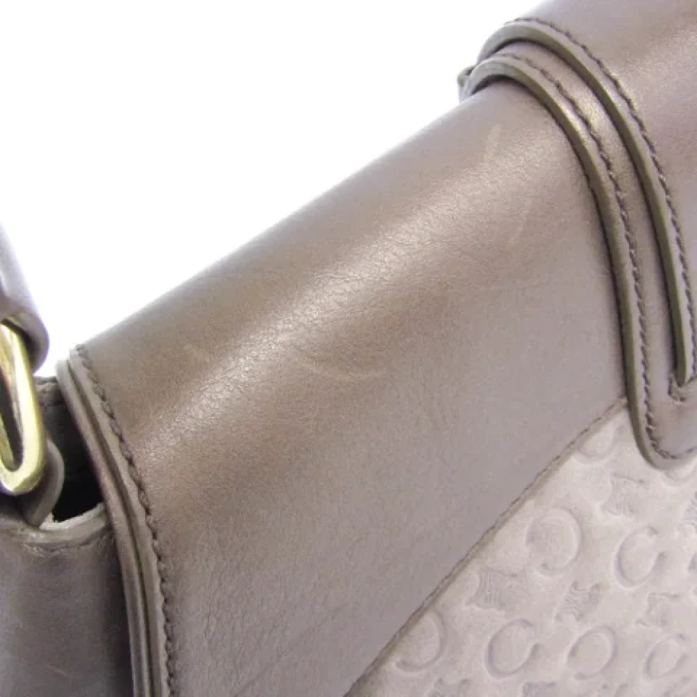 Celine Vintage Pre-owned Leather shoulder-bags Beige Dames