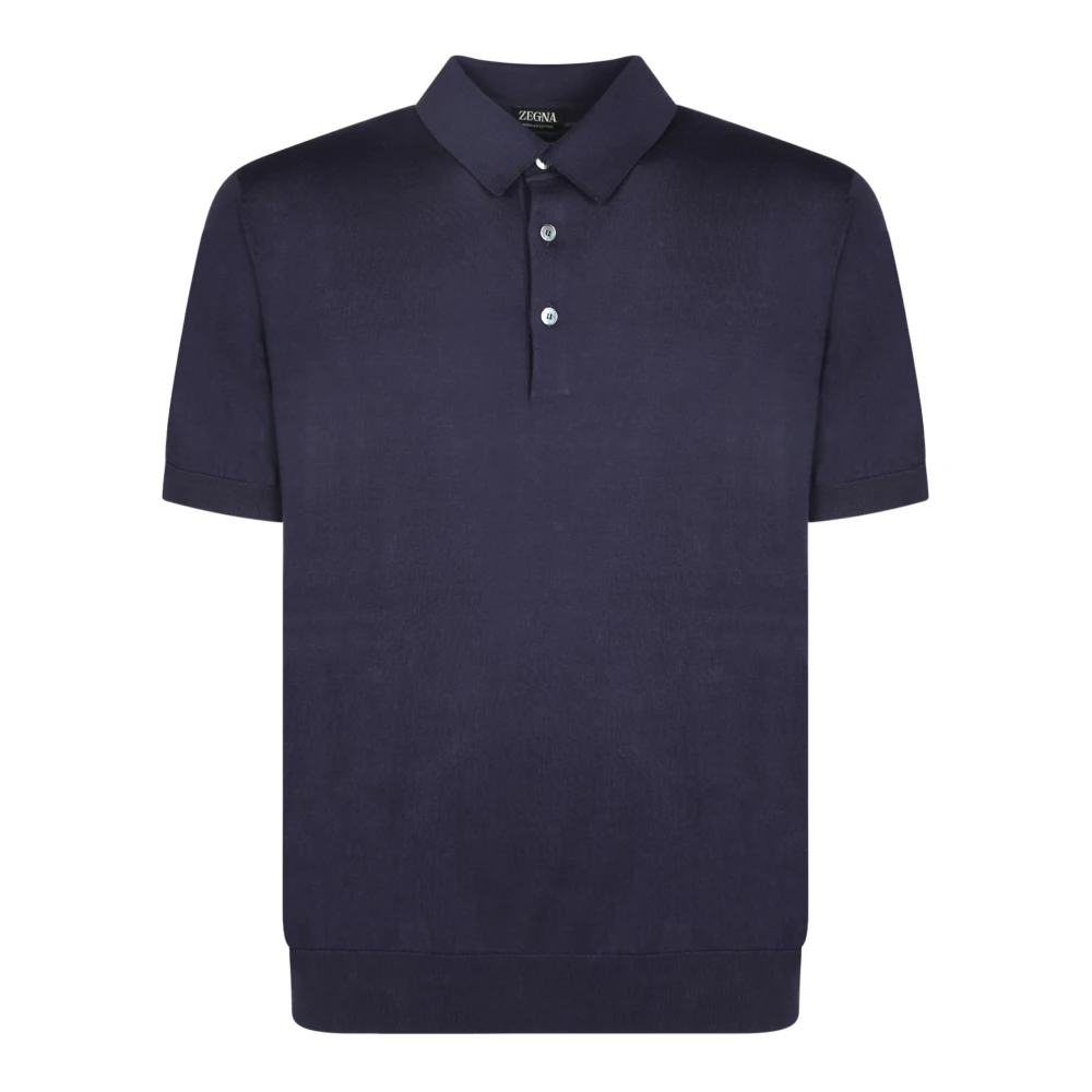 Zegna Men's Blue Premium Cotton Polo Shirt - Polo Shirts - 2XL - Tops
