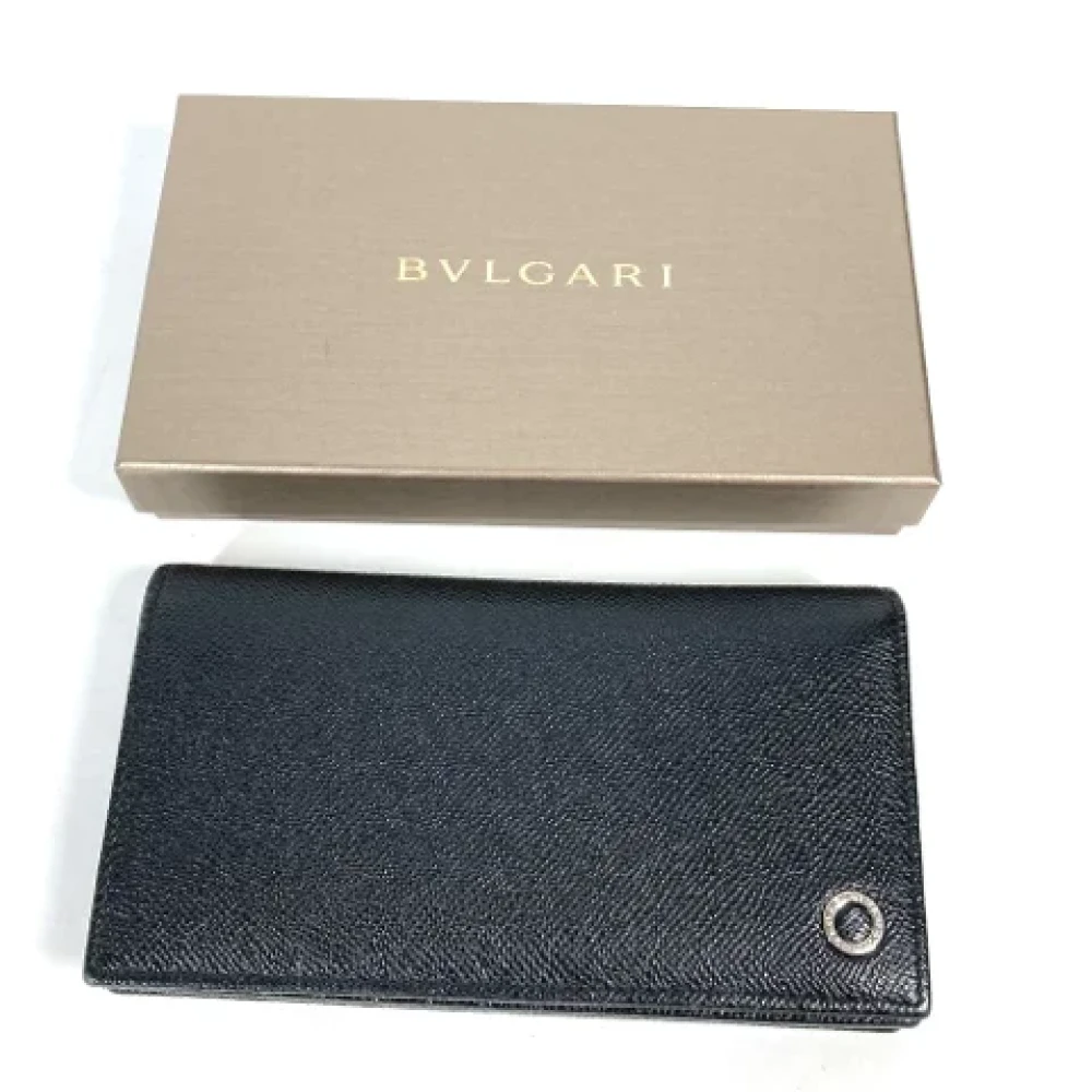 Bvlgari Vintage Pre-owned Leather wallets Black Dames