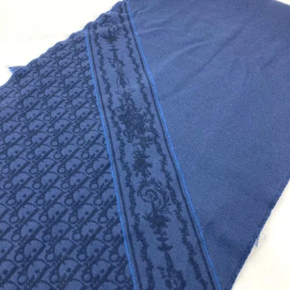Dior Vintage Pre-owned Fabric scarves Blue Dames