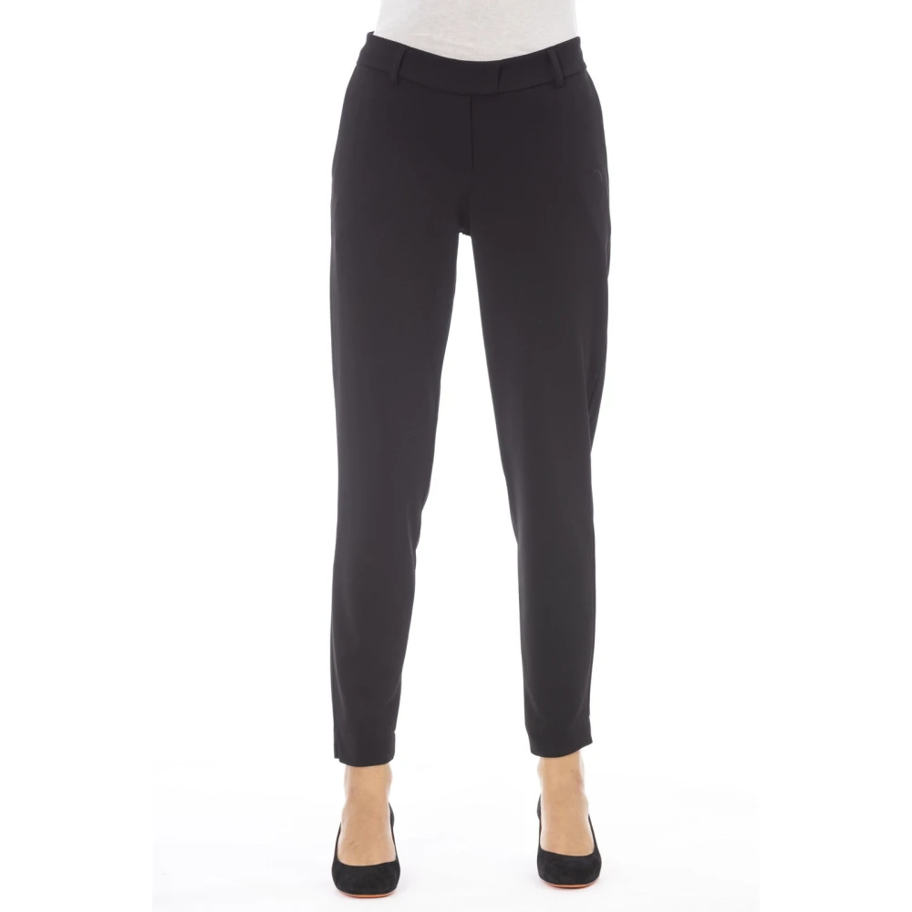 Alpha Studio Stijlvolle broek met zijzakken Black Dames