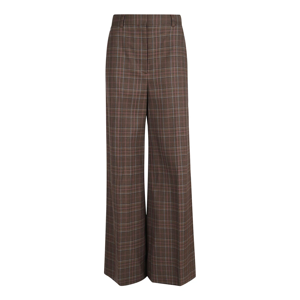 Stella Mccartney Bruine Wol Geplooide Broek Brown Dames