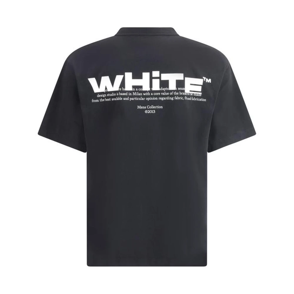 Off White Minimalistisch Skate T-shirt met Iconic Monogram Black Heren