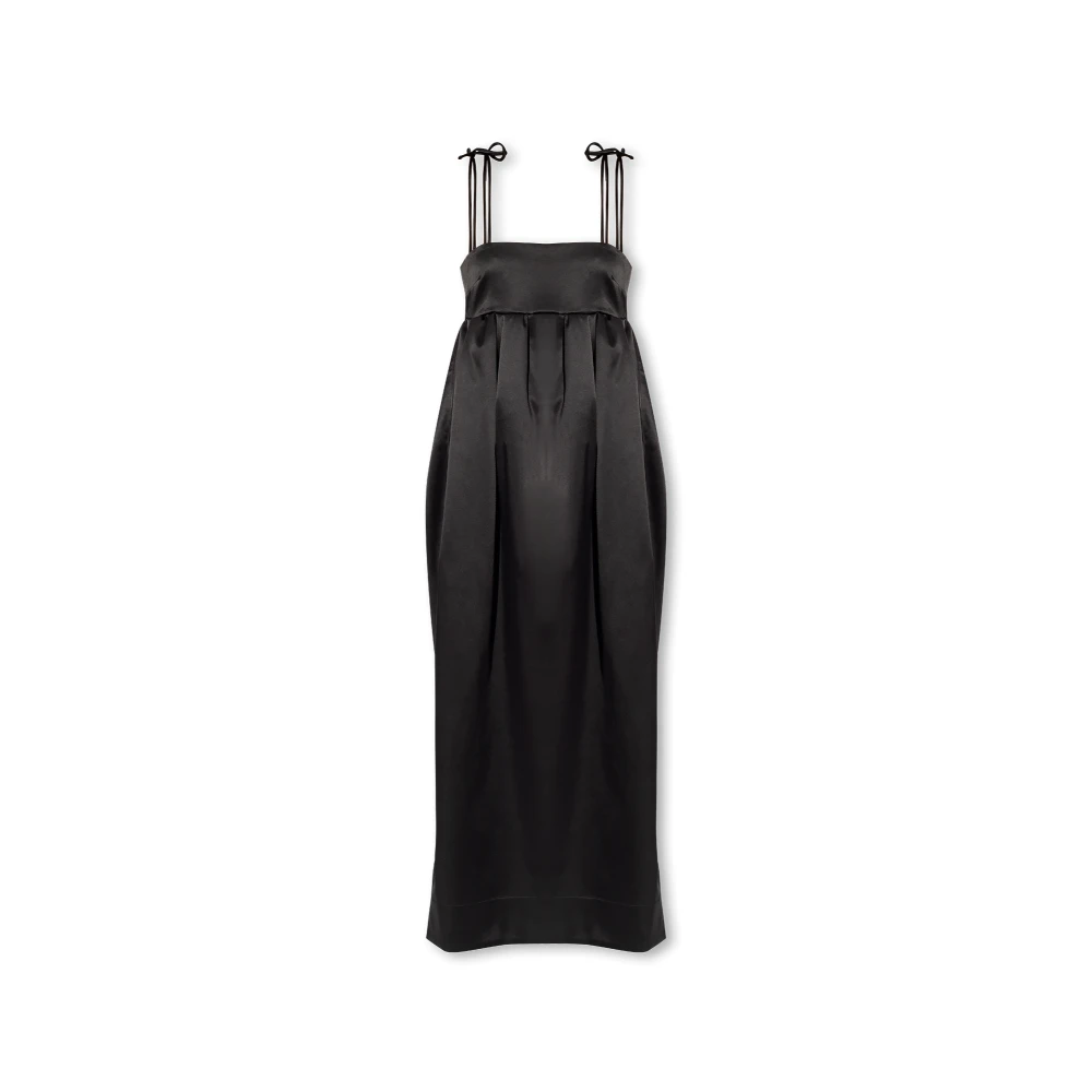 Ganni Maxi-jurk van gerecycled polyester duchesse Black Dames