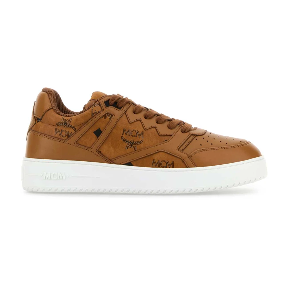 MCM Gedrukte canvas Terrain sneakers Heren Schoenen Bruin