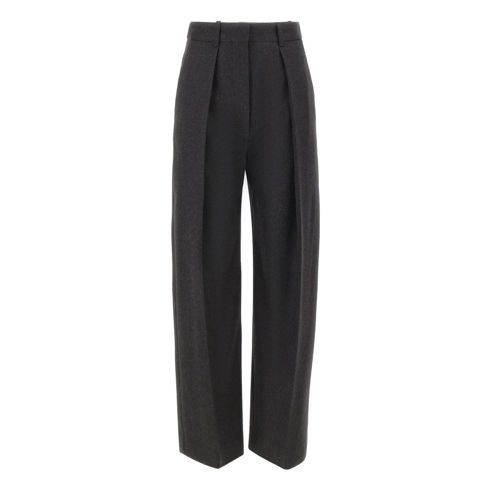 Victoria Beckham , Wide Trousers, Female, Gray, 2XS, Wide-Leg Trousers