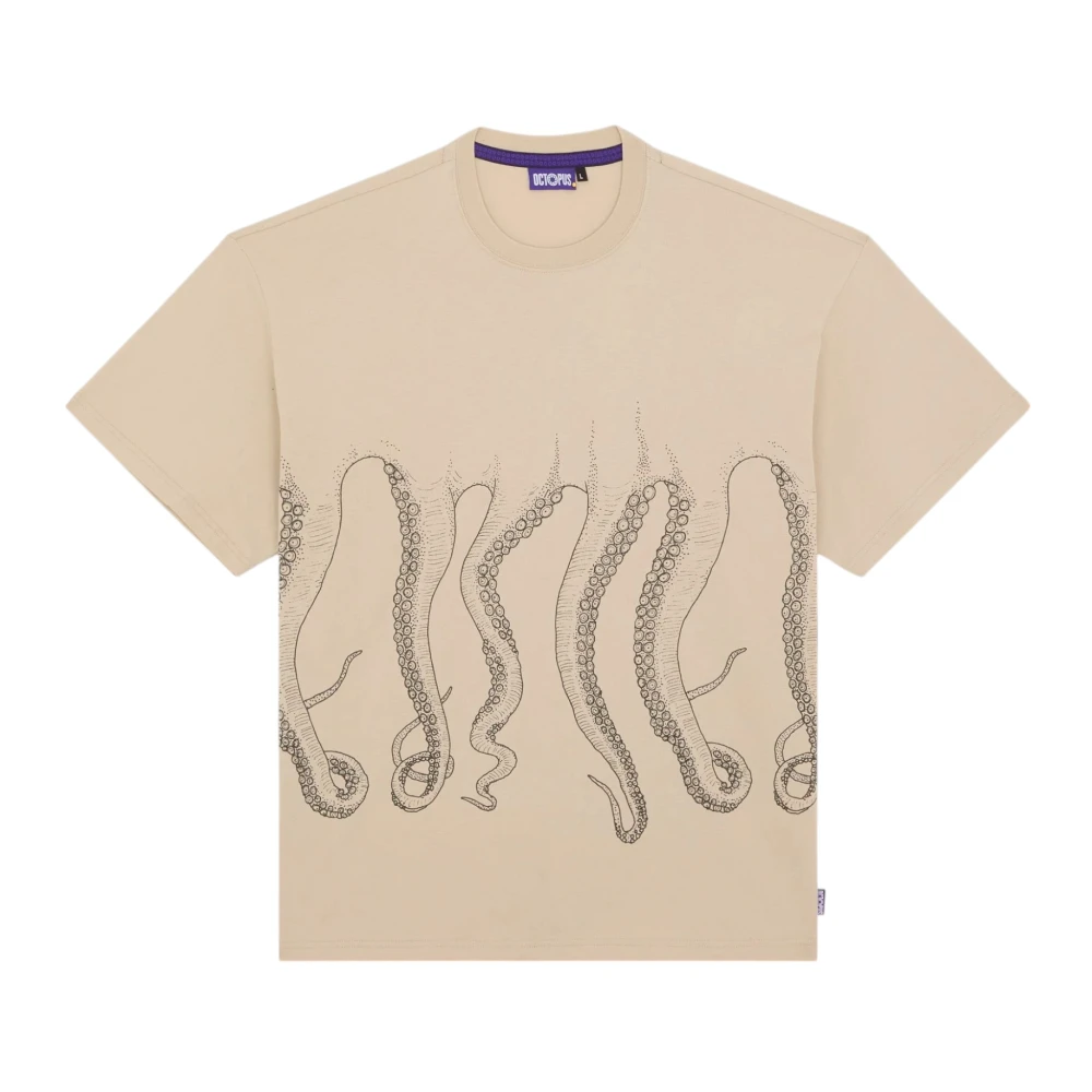 Octopus Outline Tee Ice Korte Mouw Shirt Gray Heren