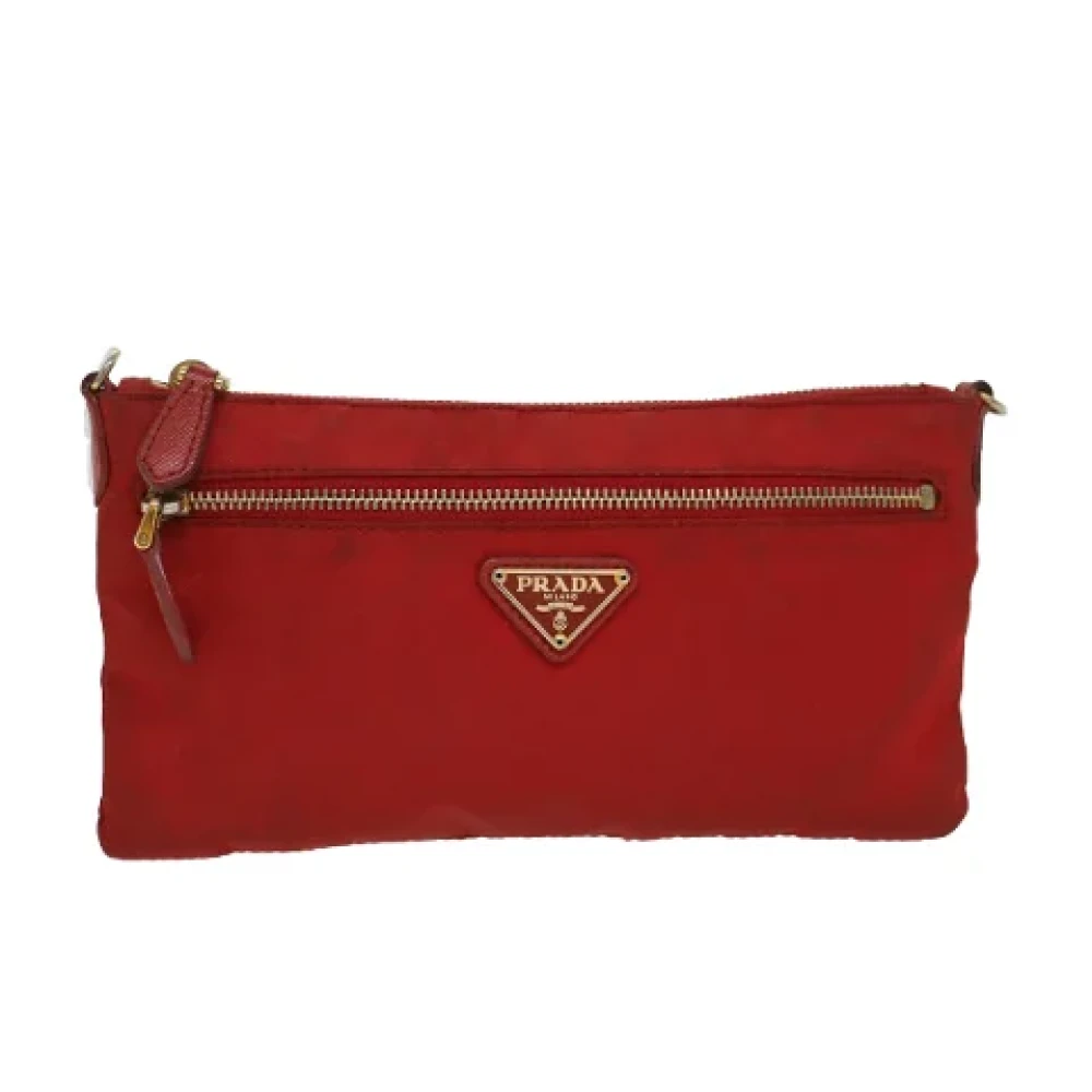 Prada Vintage Pre-owned Nylon pouches Red Dames
