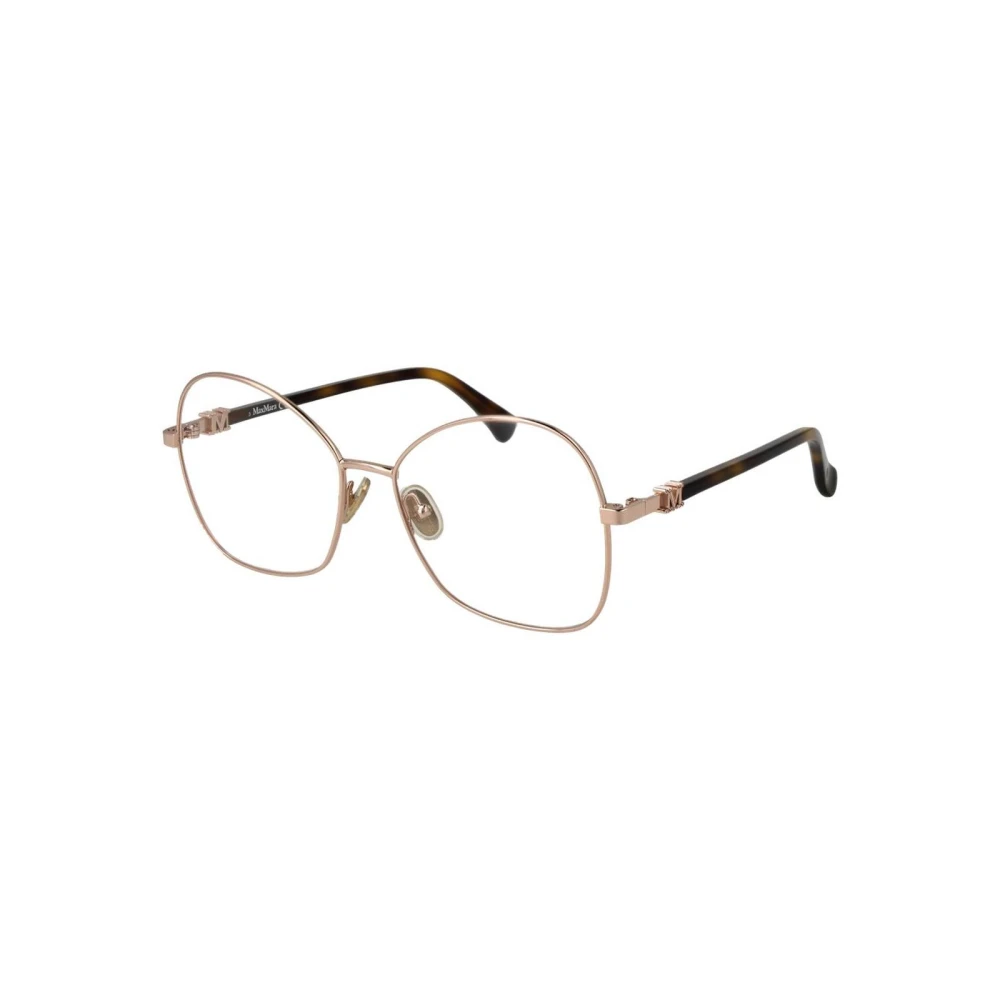 Max Mara Women's Pink Glasses, One Size, Rose Gold Optical Frames