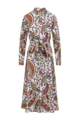 Paisley Foliage Midi Skjortklänning