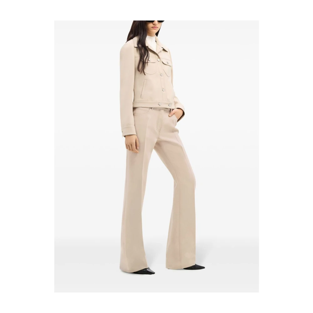 Courrèges 70s Bootcut Kameel Wijde Pijp Broek Beige Dames