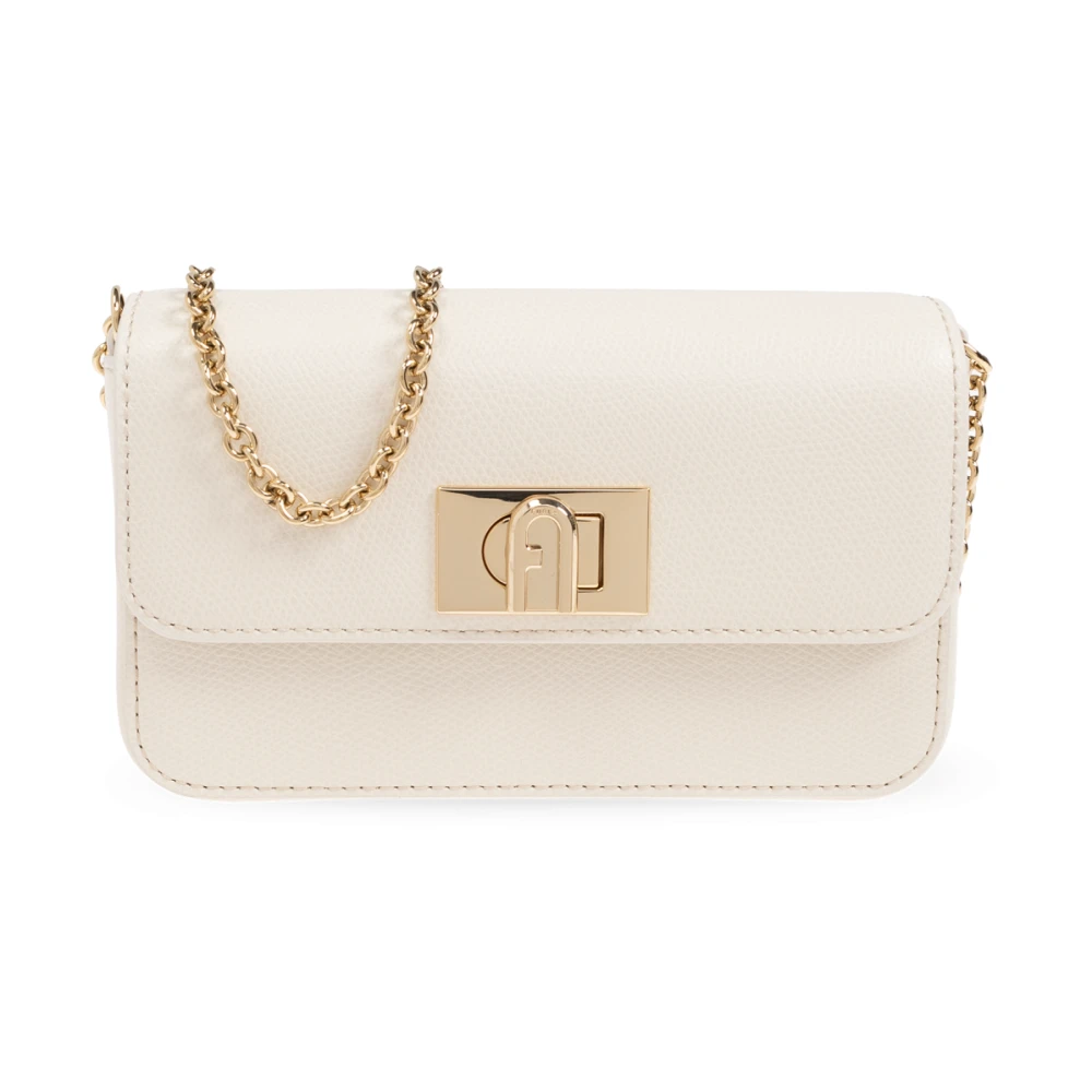 Furla Vrouw Beige Tassen Dames, One Size, Leer, Schoudertas 1927 Mini